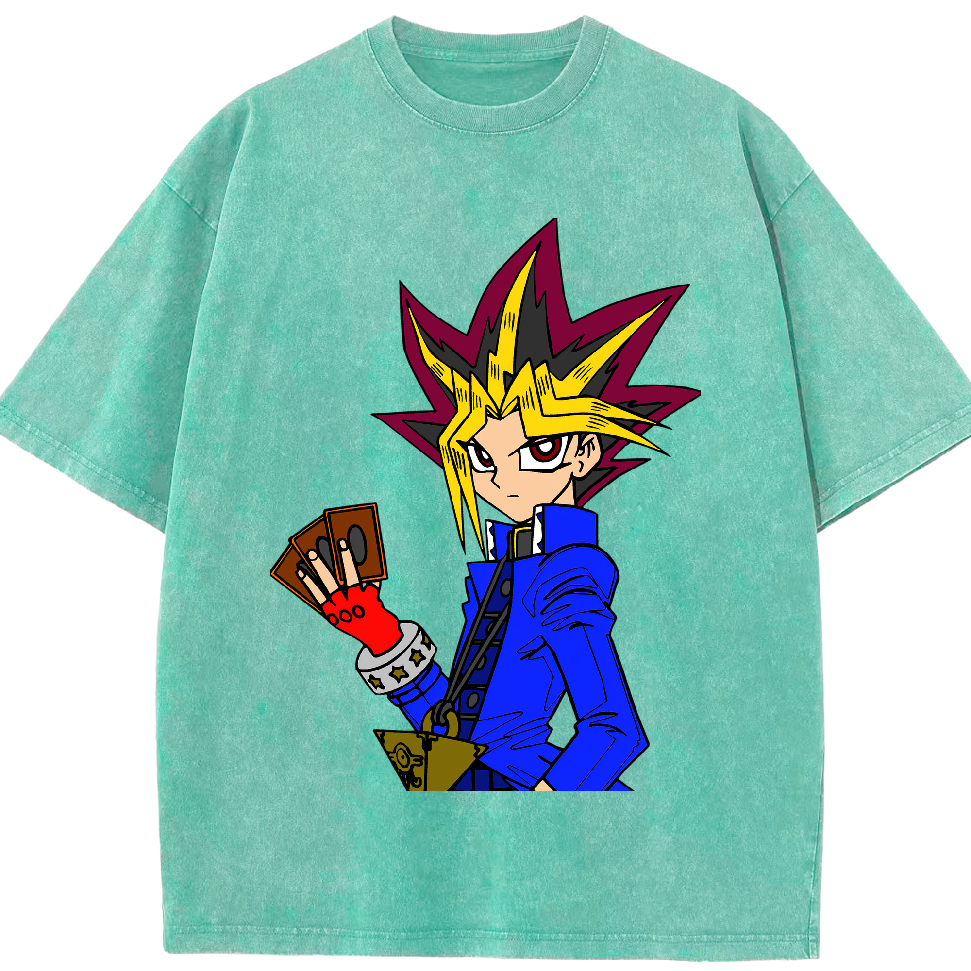 （画像用） 遊☆戯☆王 Yu-Gi-Oh! 綿100% ヴィンテージ風 半袖Tシャツ（フロントプリント）